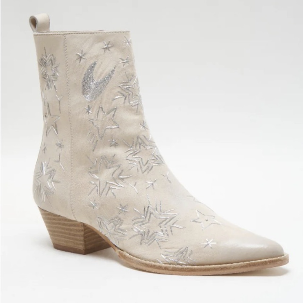 Free People silver star khaki colored bower booties 39(8.5) - Picture 2 of 8